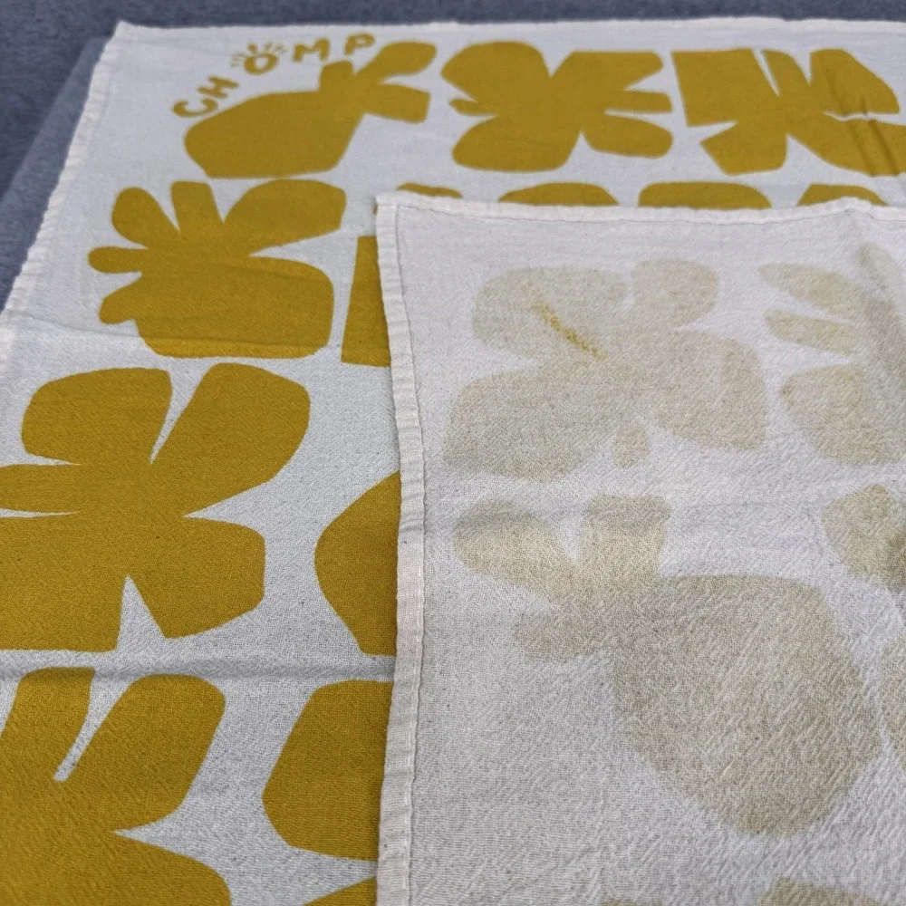 CHOMP Mid Century Modern Floral Kitchen Tea Towels‎ Set 2 Linen Cotton MCM